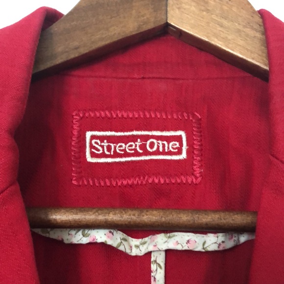 Red blazer & 3 pockets, buttons, Street One, Eur40/Us10, cotton&elastin - Picture 5 of 11